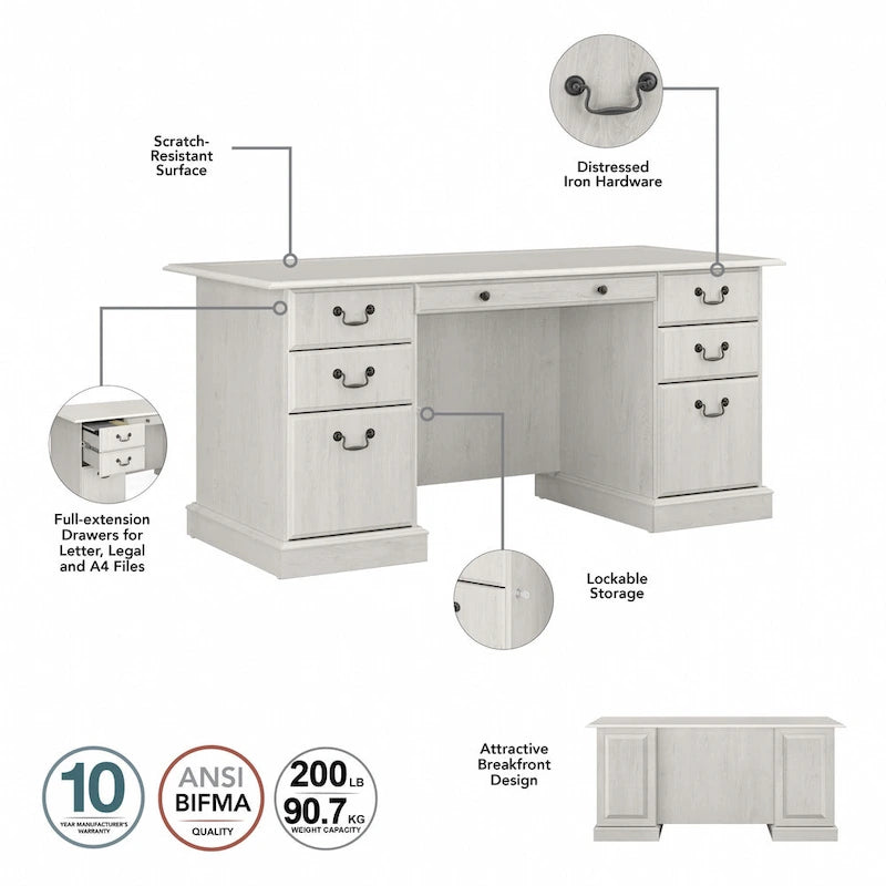 Bureau de direction avec tiroirs et rangement