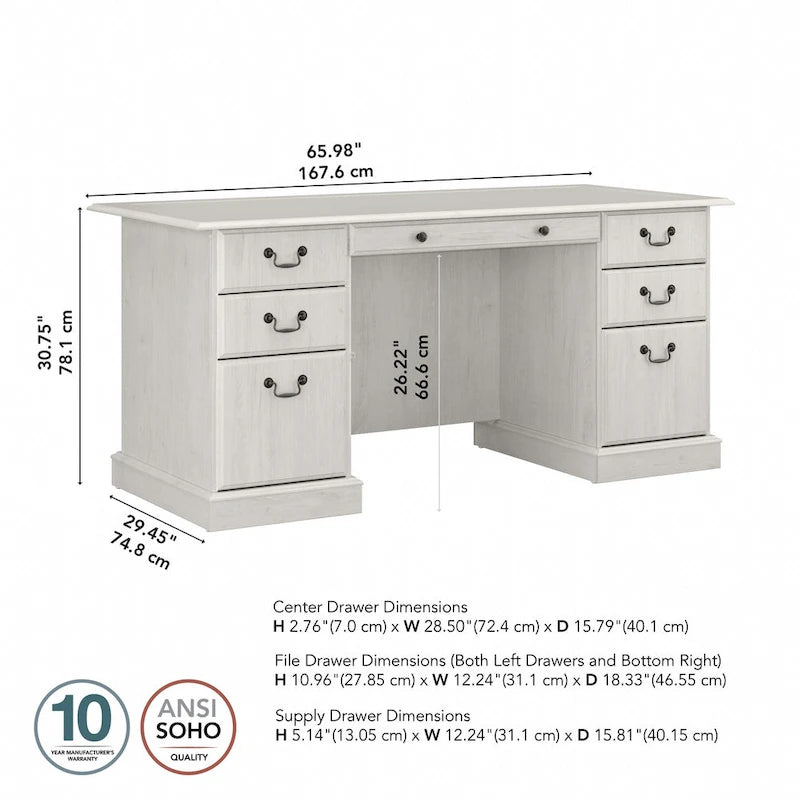 Bureau de direction avec tiroirs et rangement
