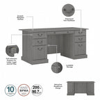 Bureau de direction avec tiroirs et rangement