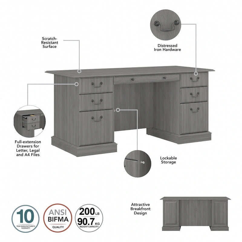 Bureau de direction avec tiroirs et rangement