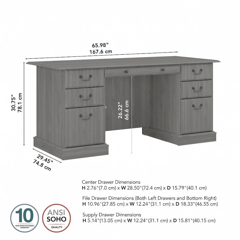 Bureau de direction avec tiroirs et rangement