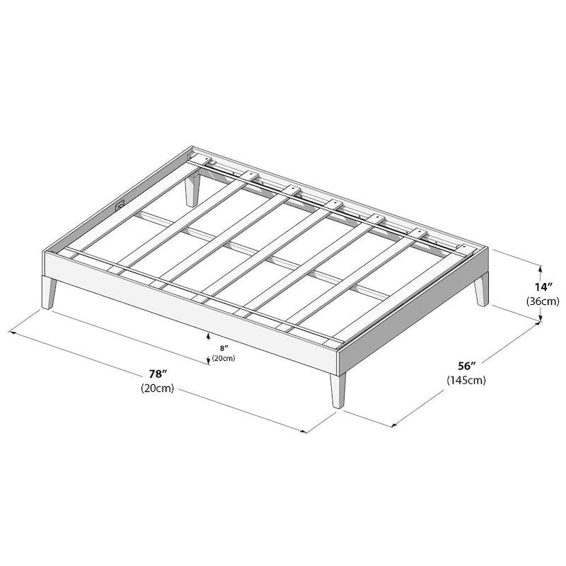 Lit Plateforme Grand Format en Planches et Poutres