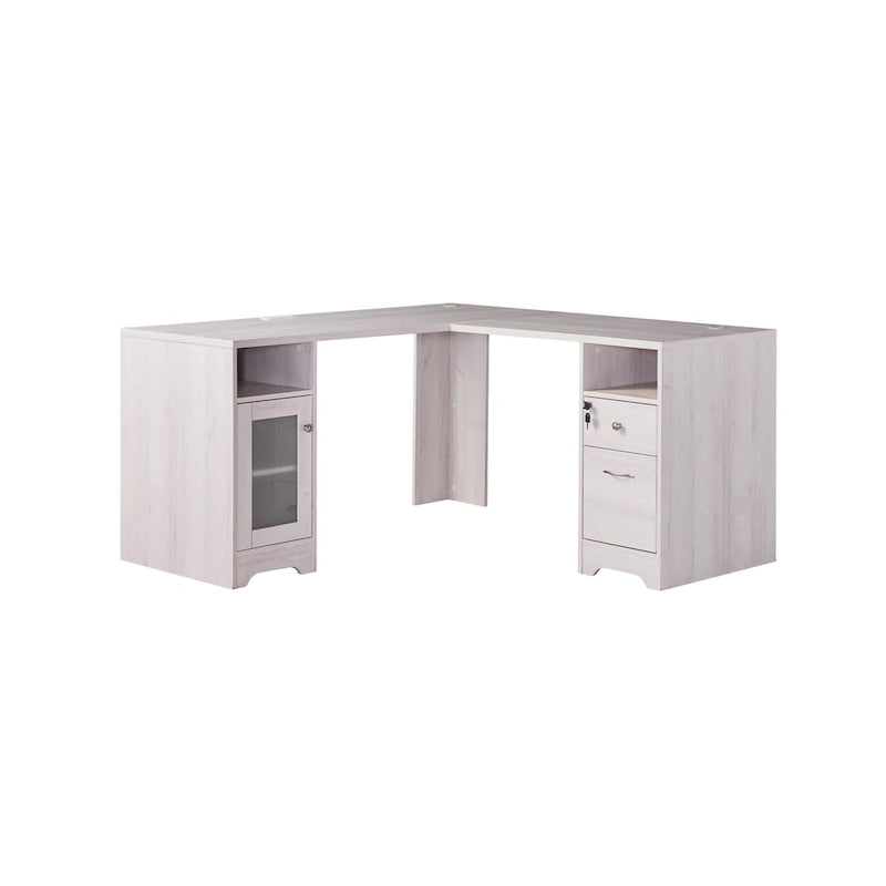 Bureau d'ordinateur d'angle de 59 pouces de style transitionnel avec US