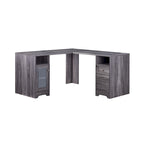 Bureau d'ordinateur d'angle de 59 pouces de style transitionnel avec US