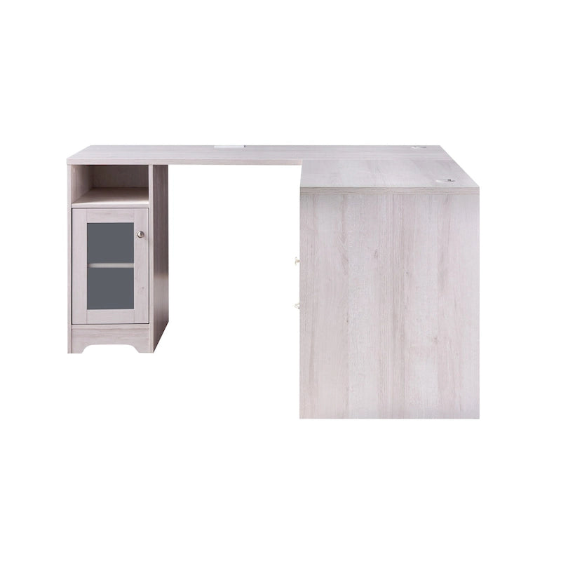 Bureau d'ordinateur d'angle de 59 pouces de style transitionnel avec US