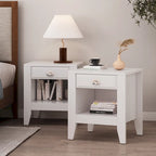Table de chevet en bois avec tiroir (Lot de 2)