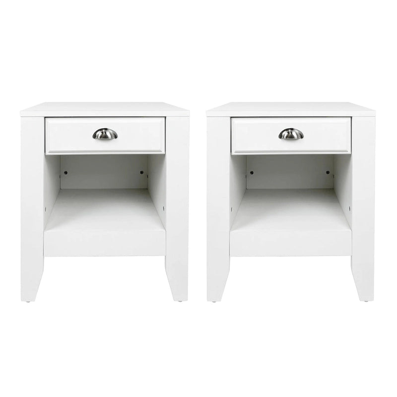 Table de chevet en bois avec tiroir (Lot de 2)