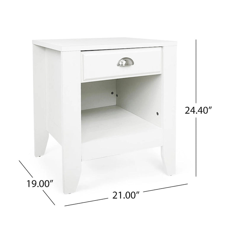 Table de chevet en bois avec tiroir (Lot de 2)