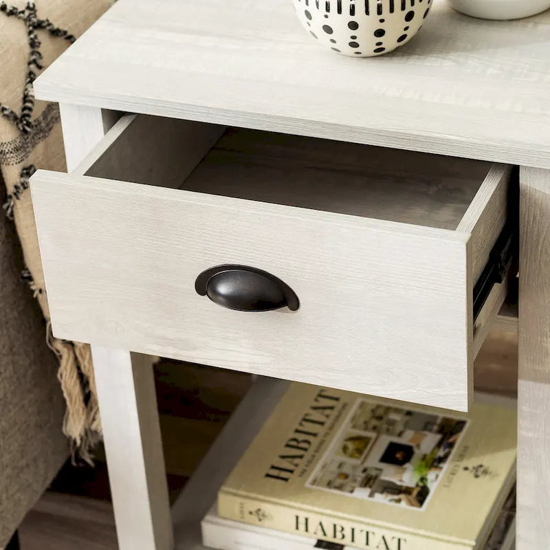 Table de chevet rustique à un tiroir, lot de 2
