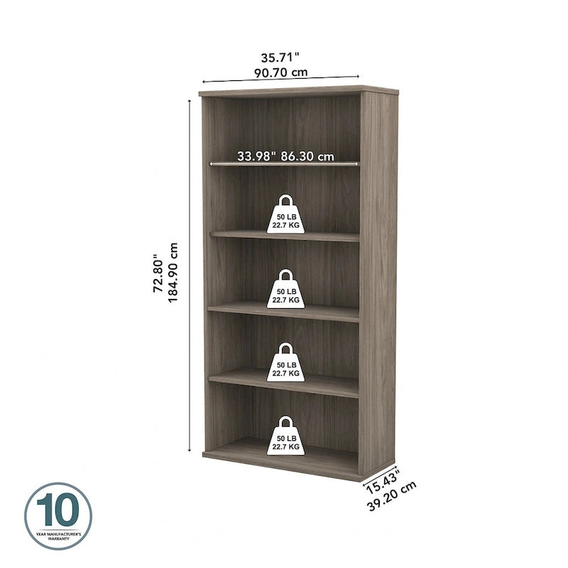 Bibliothèque hybride haute à 5 étagères