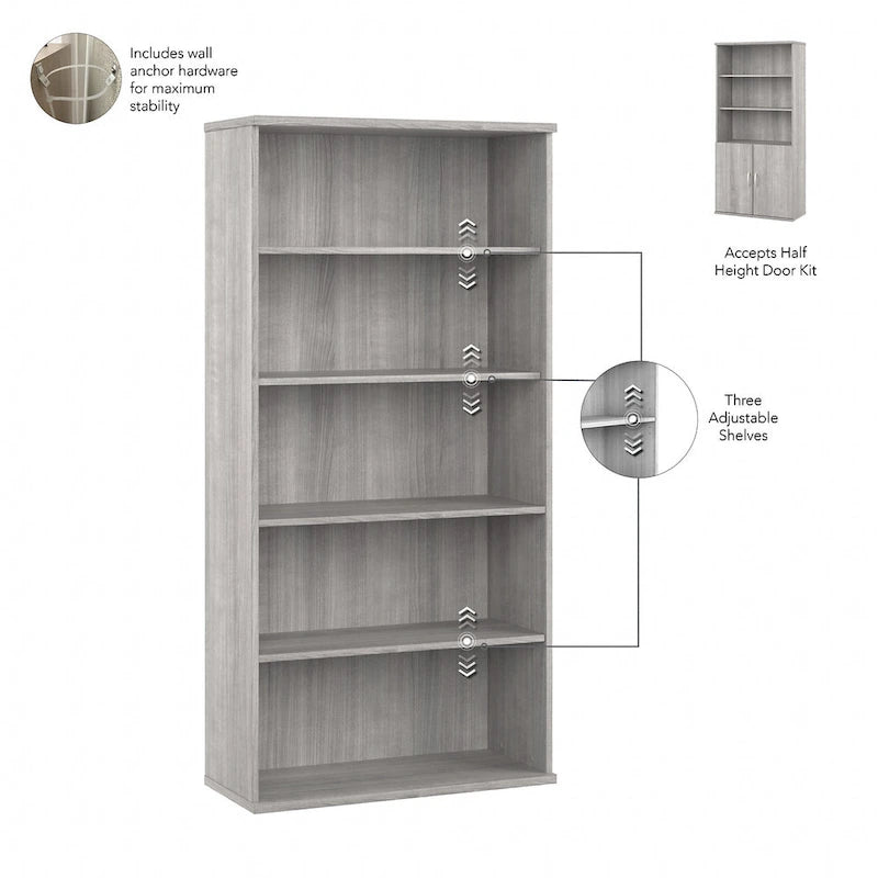 Bibliothèque hybride haute à 5 étagères