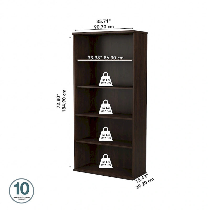 Bibliothèque hybride haute à 5 étagères