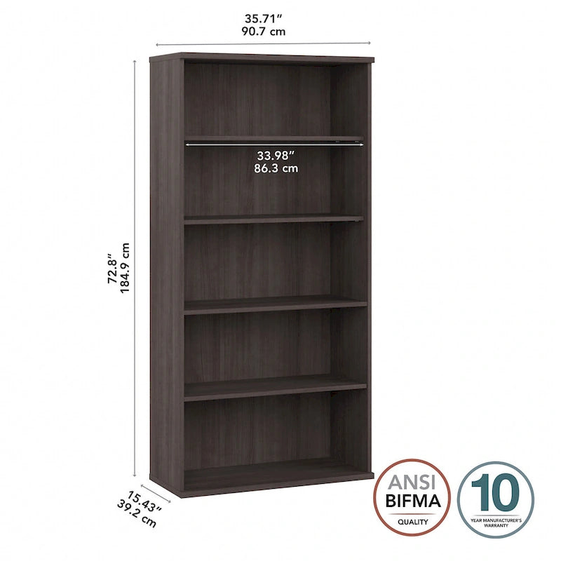 Bibliothèque hybride haute à 5 étagères
