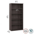 Bibliothèque hybride haute à 5 étagères