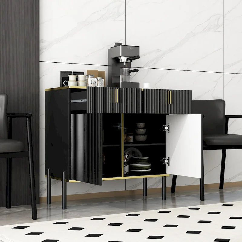 Buffet Commode Meuble de rangement Console Meuble télé Porte escamotable