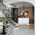 Commode double à 8 tiroirs avec tiroirs brillants, commode double légère