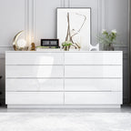 Commode double à 8 tiroirs avec tiroirs brillants, commode double légère