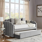 Lit de repos en velours gris