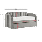 Lit de repos en velours gris
