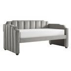Lit de repos en velours gris