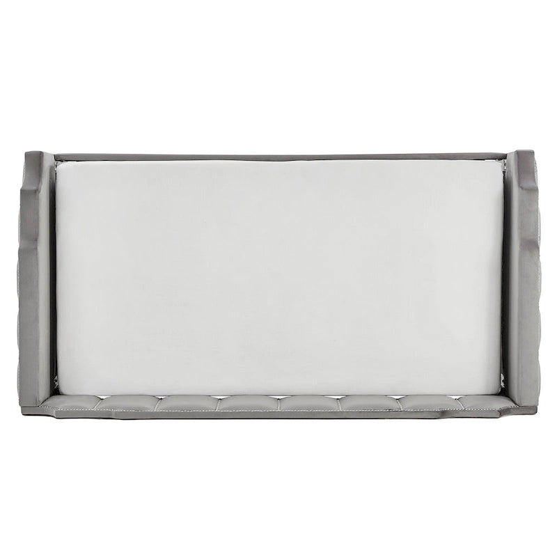 Lit de repos en velours gris