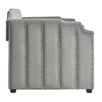 Lit de repos en velours gris