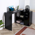 Bureau d'angle informatique en L avec étagères de rangement rotatives et tiroir pour la maison et le bureau