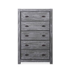 Grain Wood Furniture Commode en bois massif à 5 tiroirs