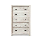 Grain Wood Furniture Commode en bois massif à 5 tiroirs