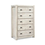 Grain Wood Furniture Commode en bois massif à 5 tiroirs