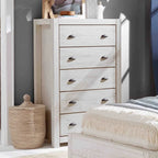 Grain Wood Furniture Commode en bois massif à 5 tiroirs