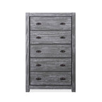 Grain Wood Furniture Commode en bois massif à 5 tiroirs