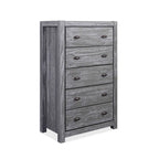 Grain Wood Furniture Commode en bois massif à 5 tiroirs