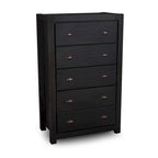 Grain Wood Furniture Commode en bois massif à 5 tiroirs