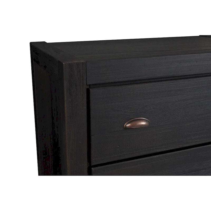 Grain Wood Furniture Commode en bois massif à 5 tiroirs