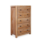 Grain Wood Furniture Commode en bois massif à 5 tiroirs