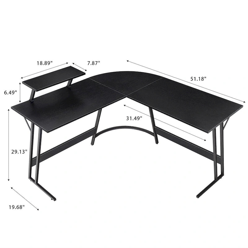 Bureau d'angle en L moderne avec petite table - S.O.