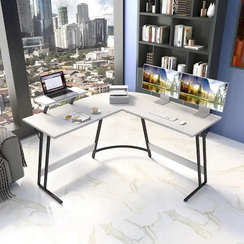 Bureau d'angle en L moderne avec petite table - S.O.