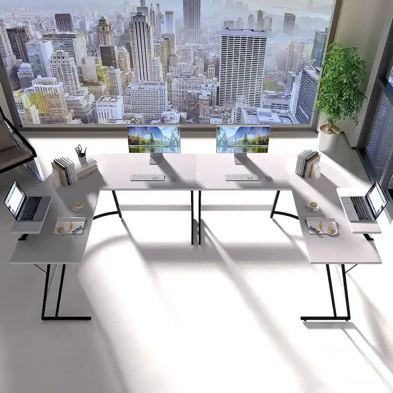 Bureau d'angle en L moderne avec petite table - S.O.