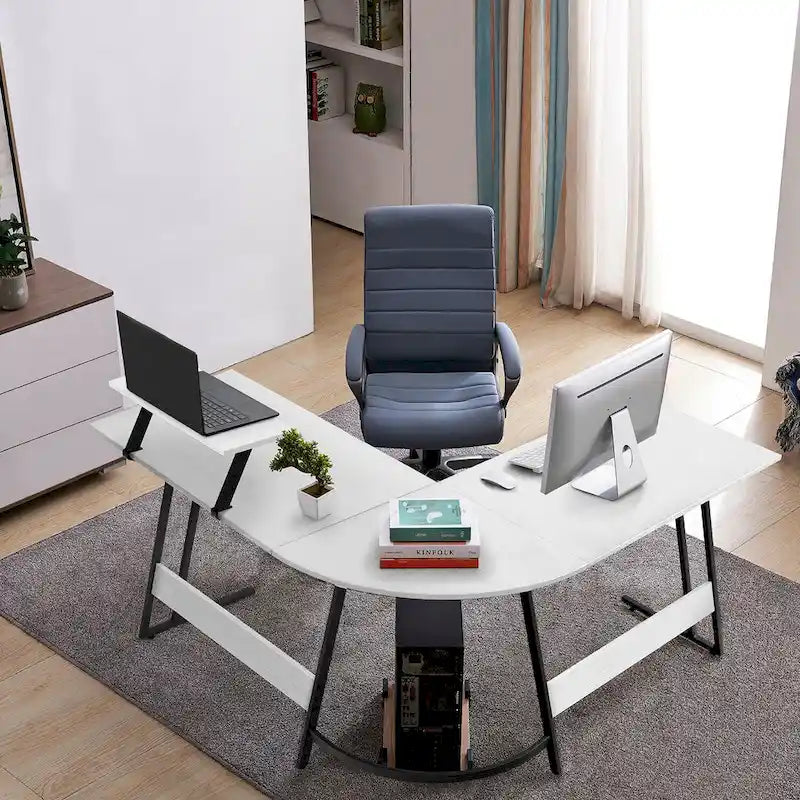 Bureau d'angle en L moderne avec petite table - S.O.