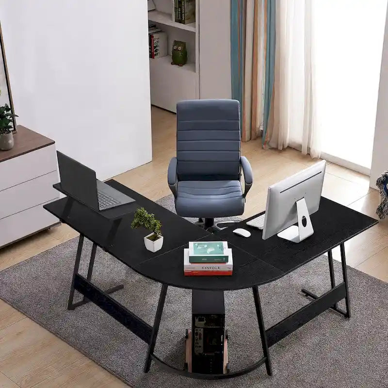 Bureau d'angle en L moderne avec petite table - S.O.