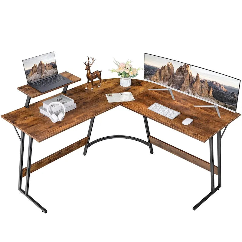Bureau d'angle en L moderne avec petite table - S.O.
