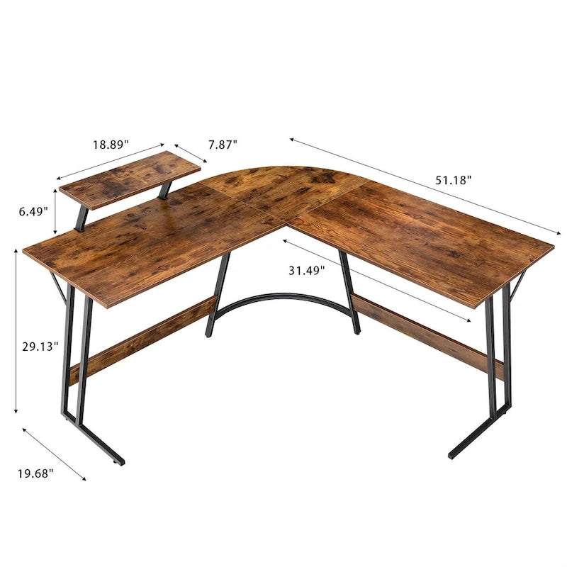 Bureau d'angle en L moderne avec petite table - S.O.