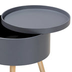 Table d'appoint moderne en bois du milieu du siècle avec plateau amovible