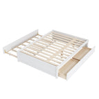 Lit double avec lit gigogne simple et 2 tiroirs