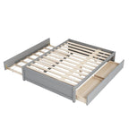 Lit double avec lit gigogne simple et 2 tiroirs
