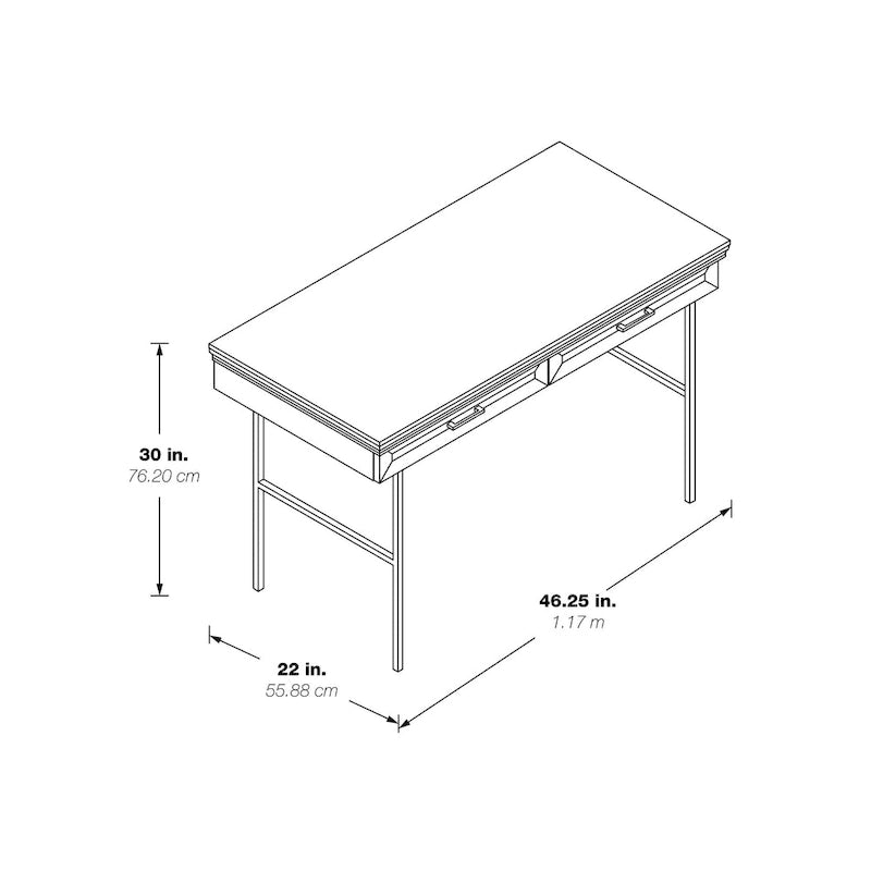 Bureau d'écriture expresso avec 2 tiroirs, 1 personne
