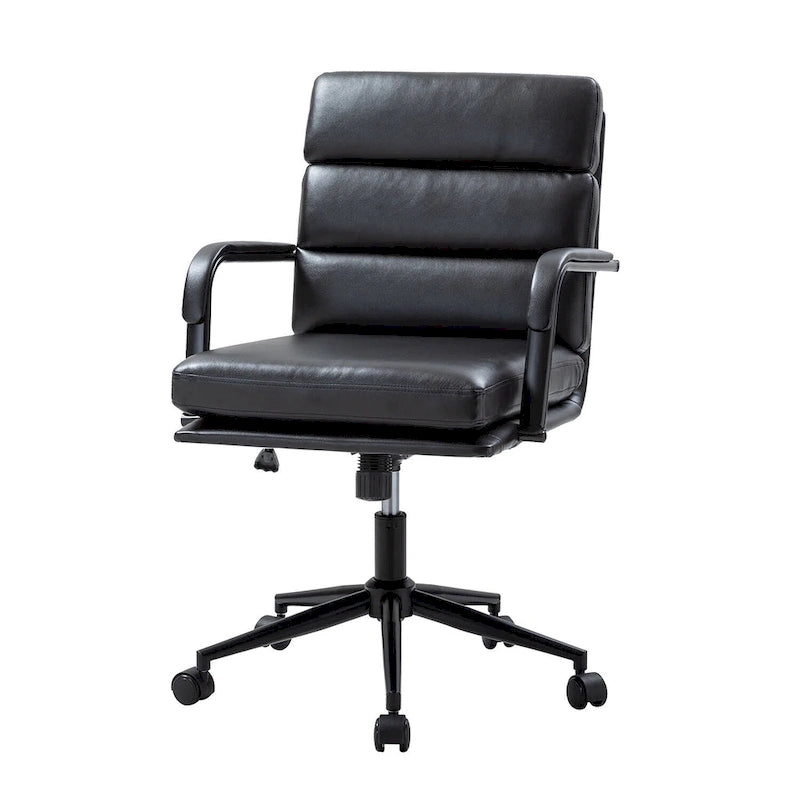 Chaise de bureau moderne en similicuir avec inclinaison verrouillable et basculement centré