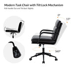 Chaise de bureau moderne en similicuir avec inclinaison verrouillable et basculement centré