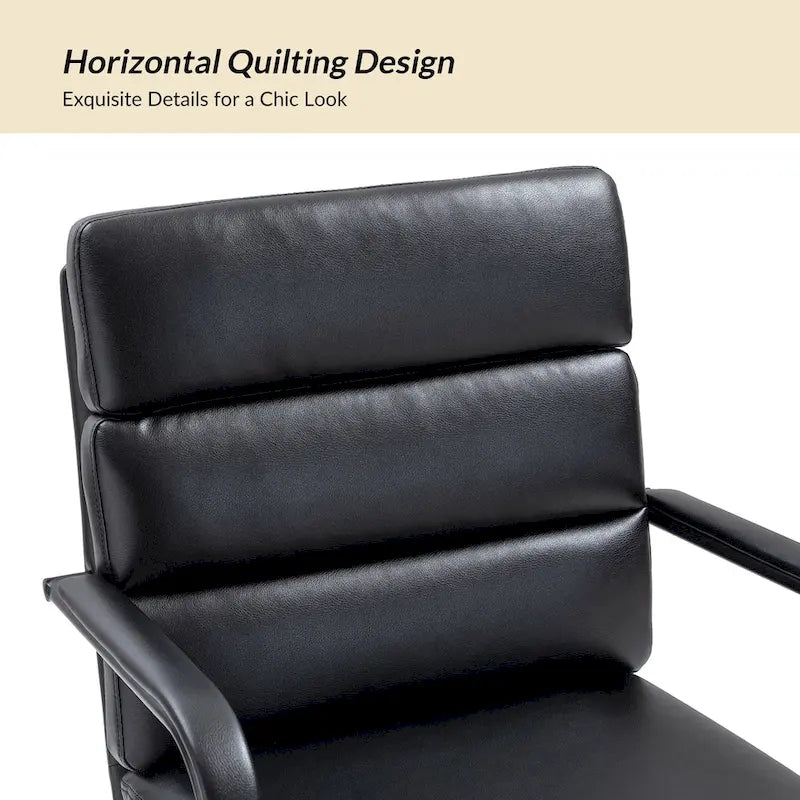 Chaise de bureau moderne en similicuir avec inclinaison verrouillable et basculement centré